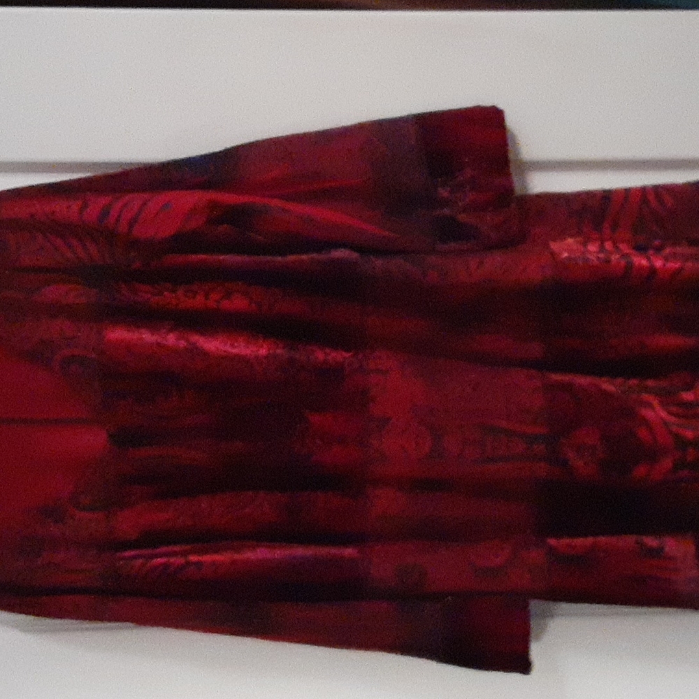 Avenue red velvet v neck tunic